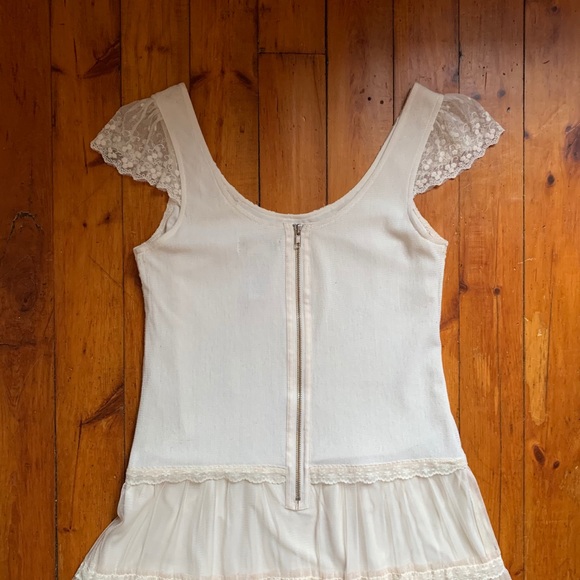 Ultra Pink Lace Layered Dress with Cap Sleeve - Picture 7 of 8